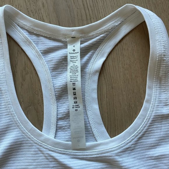 lululemon Swiftly Tech Racerback Tank Top 2.0 - White 4 - Picture 7 of 7